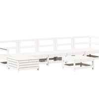 7-tlg. Garten-Lounge-Set Weiß Massivholz Kiefer
