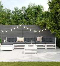 7-tlg. Garten-Lounge-Set Weiß Massivholz Kiefer