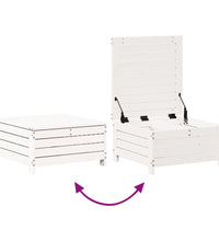 7-tlg. Garten-Lounge-Set Weiß Massivholz Kiefer