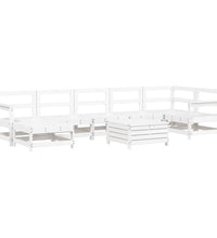 8-tlg. Garten-Sofagarnitur Weiß Massivholz Kiefer