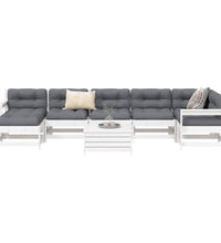 8-tlg. Garten-Sofagarnitur Weiß Massivholz Kiefer