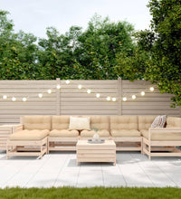9-tlg. Garten-Sofagarnitur Massivholz Kiefer