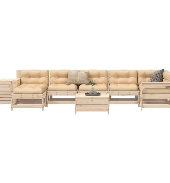 9-tlg. Garten-Sofagarnitur Massivholz Kiefer
