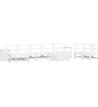 10-tlg. Garten-Sofagarnitur Weiß Massivholz Kiefer