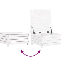 10-tlg. Garten-Sofagarnitur Weiß Massivholz Kiefer