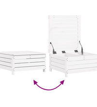 10-tlg. Garten-Sofagarnitur Weiß Massivholz Kiefer