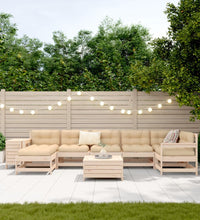 9-tlg. Garten-Sofagarnitur Massivholz Kiefer