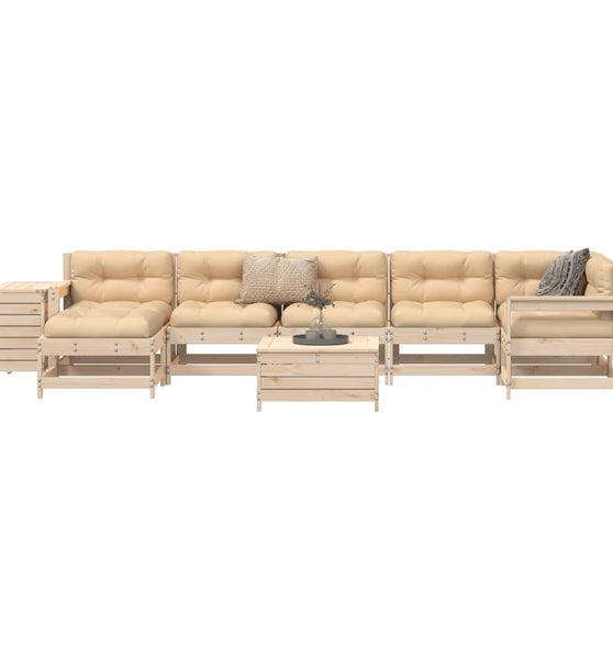 9-tlg. Garten-Sofagarnitur Massivholz Kiefer