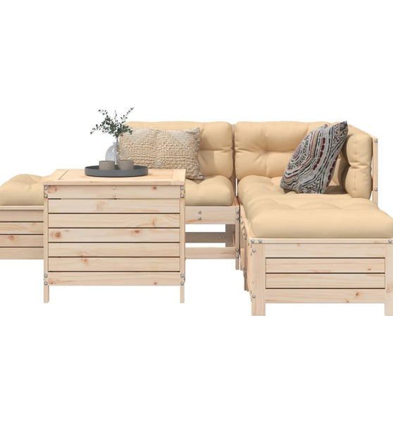 6-tlg. Garten-Sofagarnitur Massivholz Kiefer