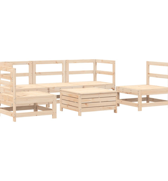6-tlg. Garten-Sofagarnitur Massivholz Kiefer