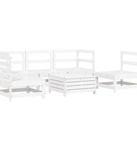 6-tlg. Garten-Sofagarnitur Weiß Massivholz Kiefer