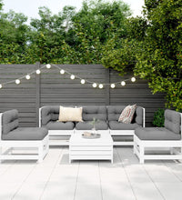 6-tlg. Garten-Sofagarnitur Weiß Massivholz Kiefer