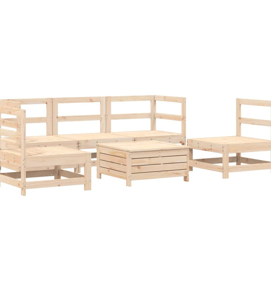 6-tlg. Garten-Sofagarnitur Massivholz Kiefer