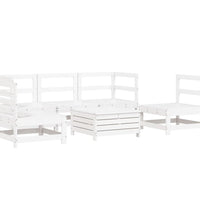 6-tlg. Garten-Sofagarnitur Weiß Massivholz Kiefer