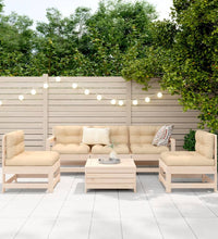 6-tlg. Garten-Sofagarnitur Massivholz Kiefer