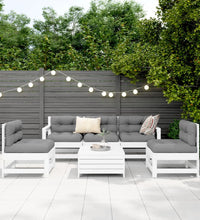 6-tlg. Garten-Sofagarnitur Weiß Massivholz Kiefer