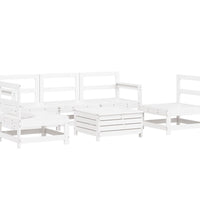 6-tlg. Garten-Sofagarnitur Weiß Massivholz Kiefer