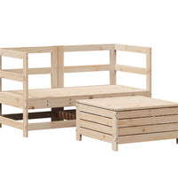 3-tlg. Garten-Sofagarnitur Massivholz Kiefer