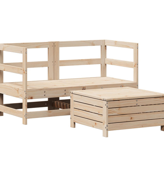 3-tlg. Garten-Sofagarnitur Massivholz Kiefer