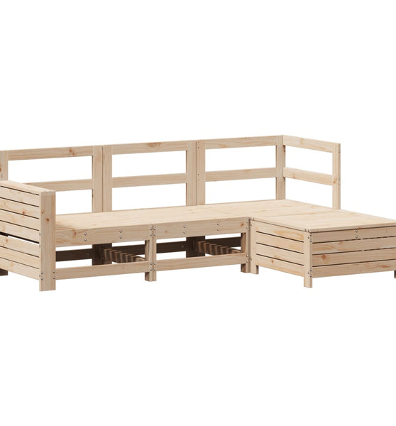 4-tlg. Garten-Sofagarnitur Massivholz Kiefer