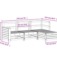4-tlg. Garten-Sofagarnitur Massivholz Kiefer