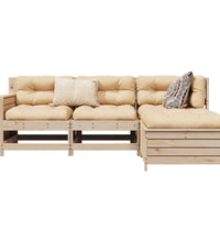 4-tlg. Garten-Sofagarnitur Massivholz Kiefer