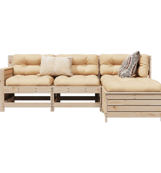 4-tlg. Garten-Sofagarnitur Massivholz Kiefer