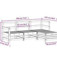 4-tlg. Garten-Sofagarnitur Massivholz Kiefer