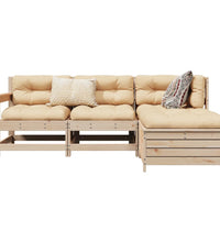 4-tlg. Garten-Sofagarnitur Massivholz Kiefer