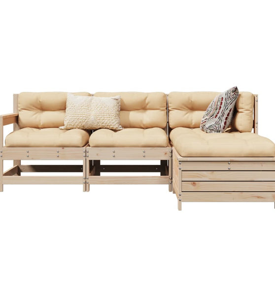 4-tlg. Garten-Sofagarnitur Massivholz Kiefer