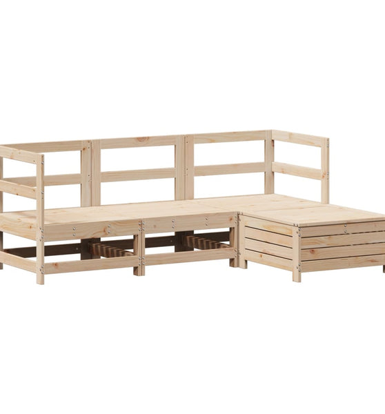 4-tlg. Garten-Sofagarnitur Massivholz Kiefer