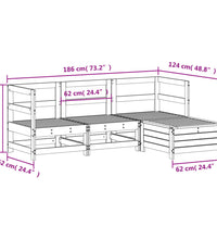 4-tlg. Garten-Sofagarnitur Massivholz Kiefer