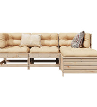 4-tlg. Garten-Sofagarnitur Massivholz Kiefer