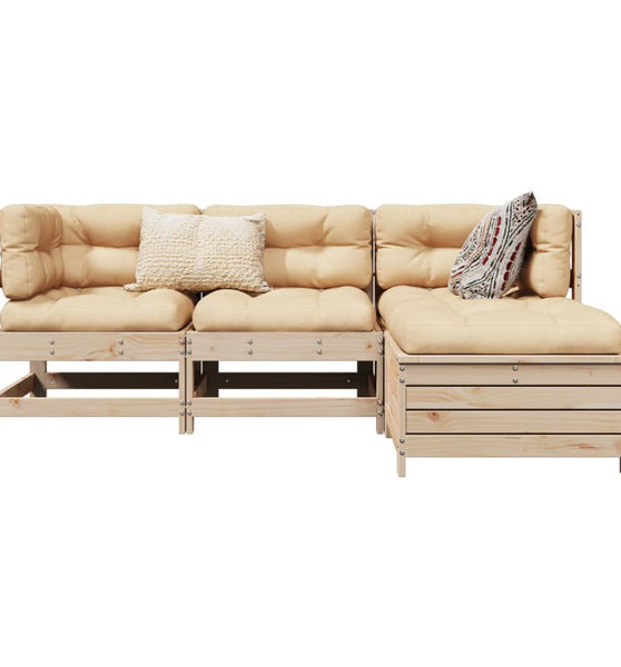 4-tlg. Garten-Sofagarnitur Massivholz Kiefer