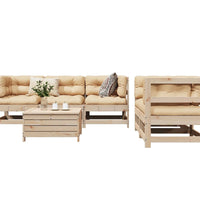 6-tlg. Garten-Sofagarnitur Massivholz Kiefer