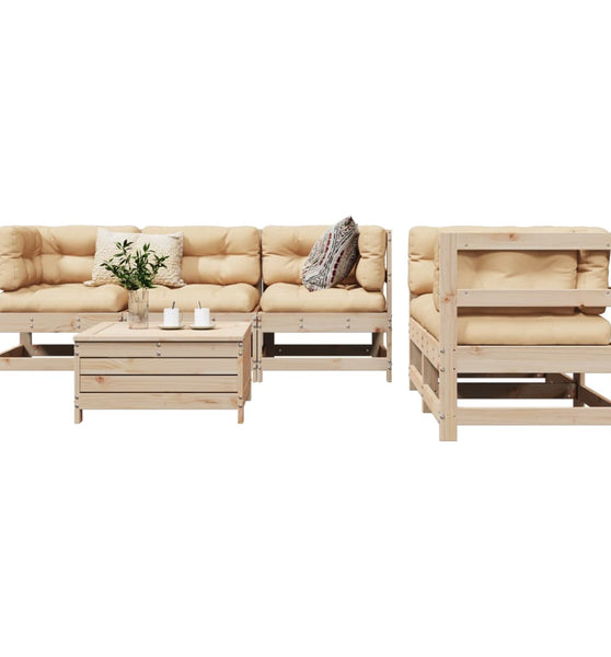 6-tlg. Garten-Sofagarnitur Massivholz Kiefer