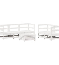 6-tlg. Garten-Sofagarnitur Weiß Massivholz Kiefer