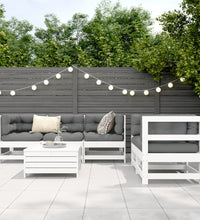 6-tlg. Garten-Sofagarnitur Weiß Massivholz Kiefer