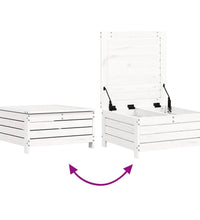 6-tlg. Garten-Sofagarnitur Weiß Massivholz Kiefer