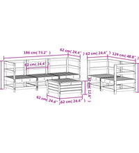 6-tlg. Garten-Sofagarnitur Weiß Massivholz Kiefer