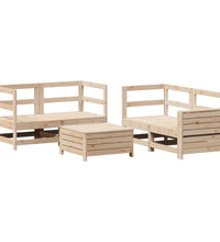 5-tlg. Garten-Sofagarnitur Massivholz Kiefer