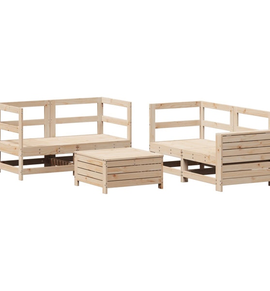 5-tlg. Garten-Sofagarnitur Massivholz Kiefer