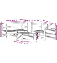 5-tlg. Garten-Sofagarnitur Massivholz Kiefer