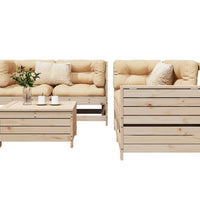 5-tlg. Garten-Sofagarnitur Massivholz Kiefer