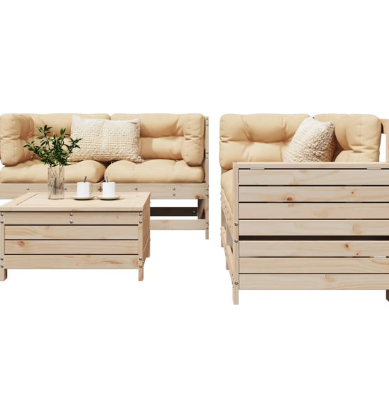 5-tlg. Garten-Sofagarnitur Massivholz Kiefer