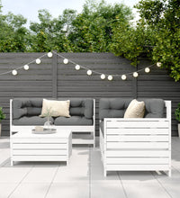 5-tlg. Garten-Sofagarnitur Weiß Massivholz Kiefer