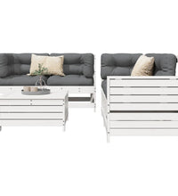 5-tlg. Garten-Sofagarnitur Weiß Massivholz Kiefer