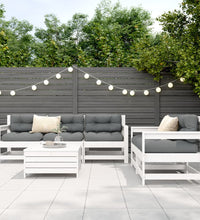 6-tlg. Garten-Sofagarnitur Weiß Massivholz Kiefer