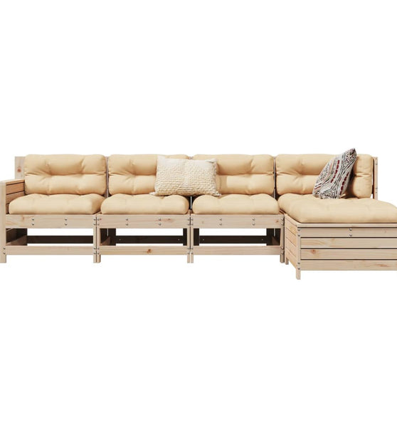 5-tlg. Garten-Sofagarnitur Massivholz Kiefer