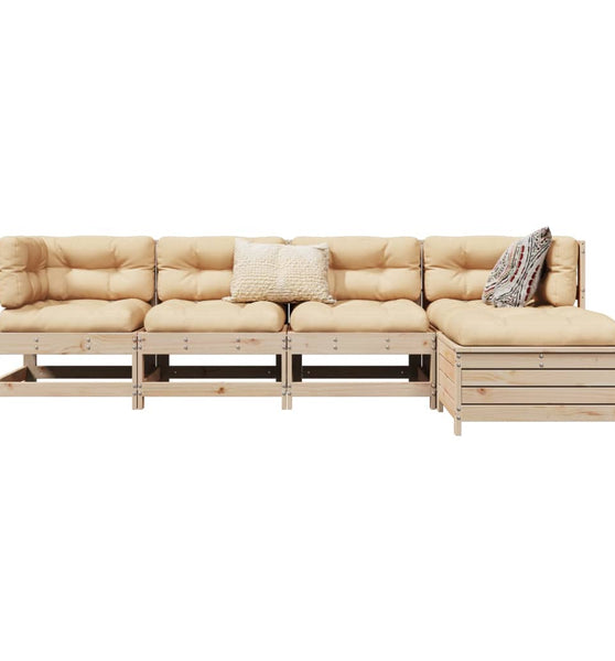 5-tlg. Garten-Sofagarnitur Massivholz Kiefer